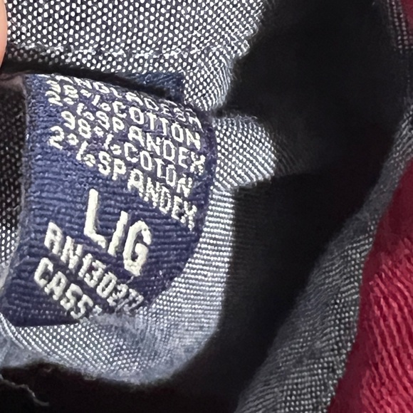 Wrangler Maroon Mens Long Sleeve Button Down Comfort Flex Shirt - Picture 3 of 4